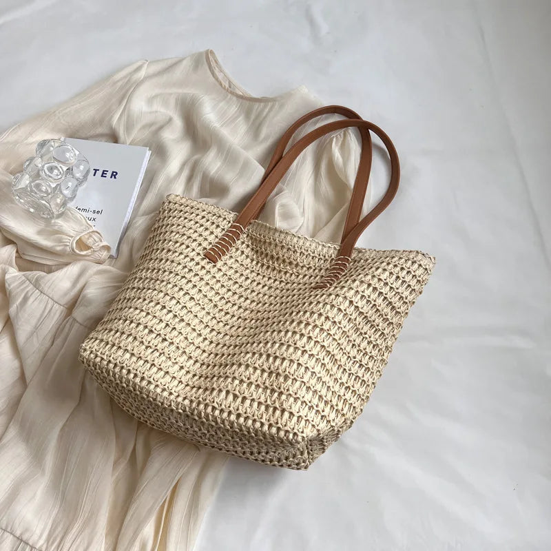 Sac de Plage Paille Bohème Été