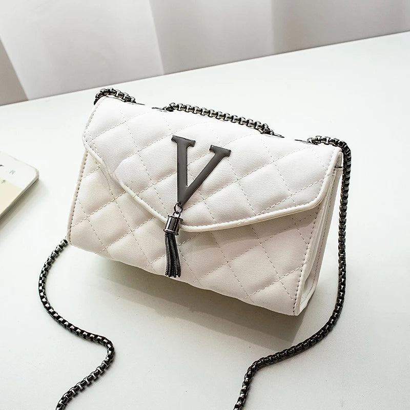 Sac Bandoulière Cuir Matelassé Chaîne