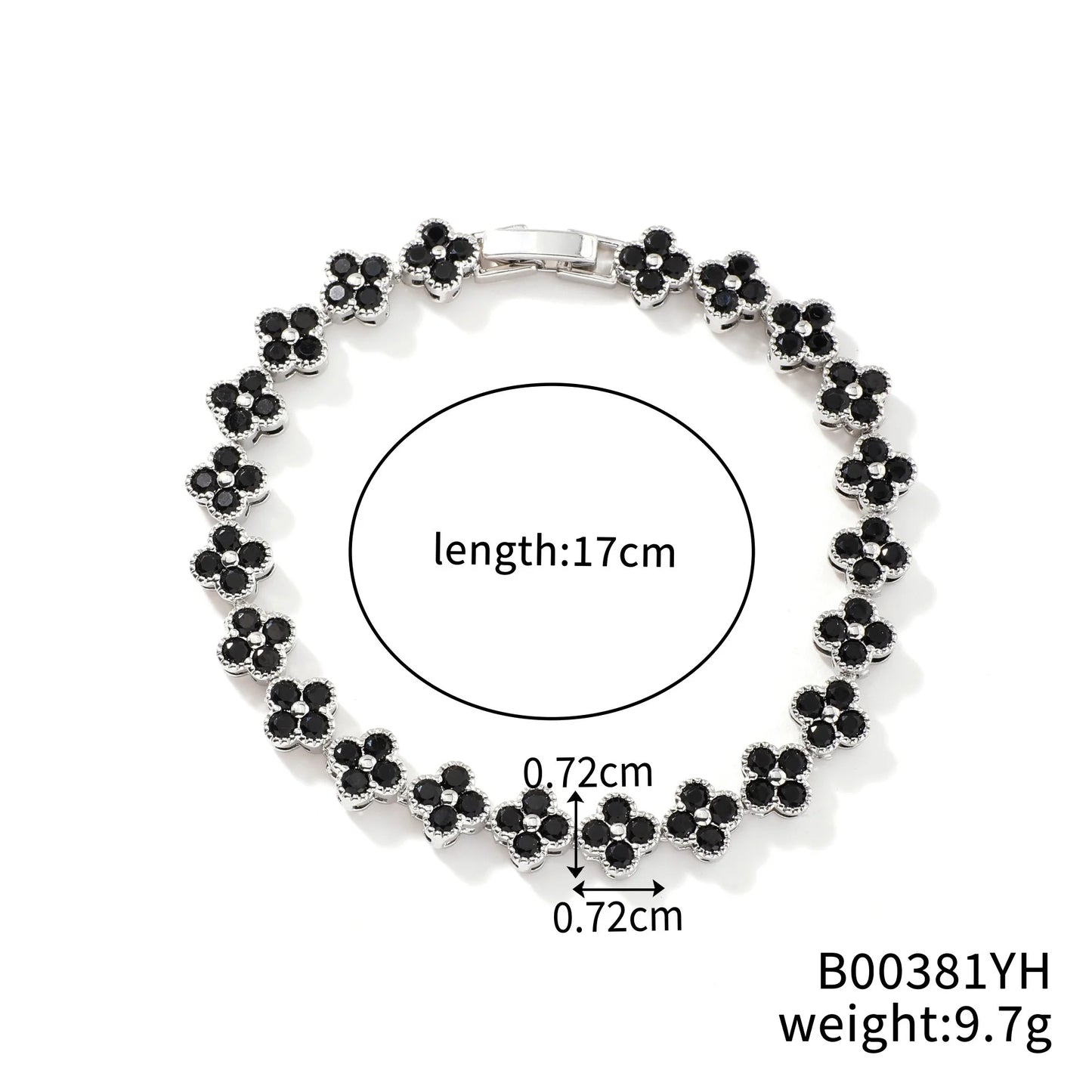 Classic Fashion Colored Crystal Flower Lucky Bracelet Women Personalized New Stainless Steel Bracelet Party Jewelry Accessories