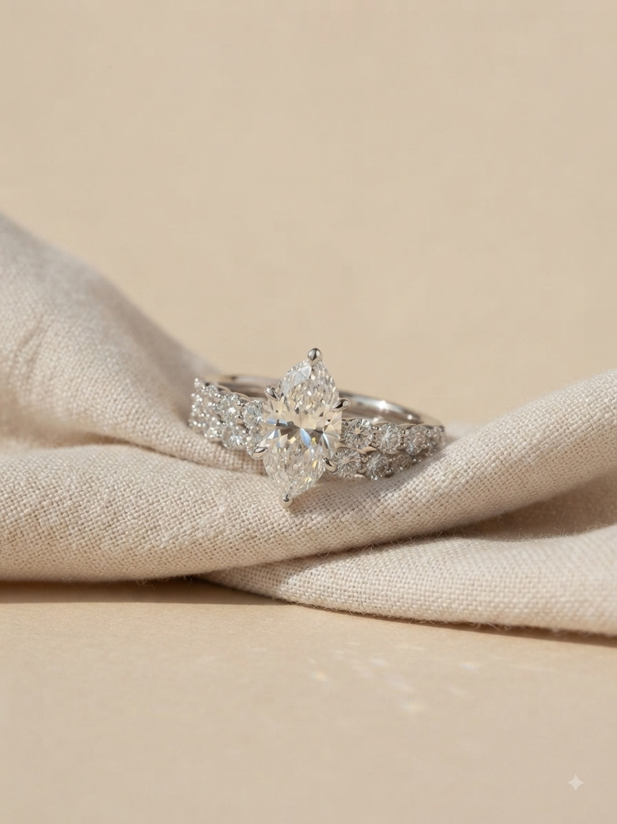 Set de bagues marquise argent 925 zircone - Maison Masy