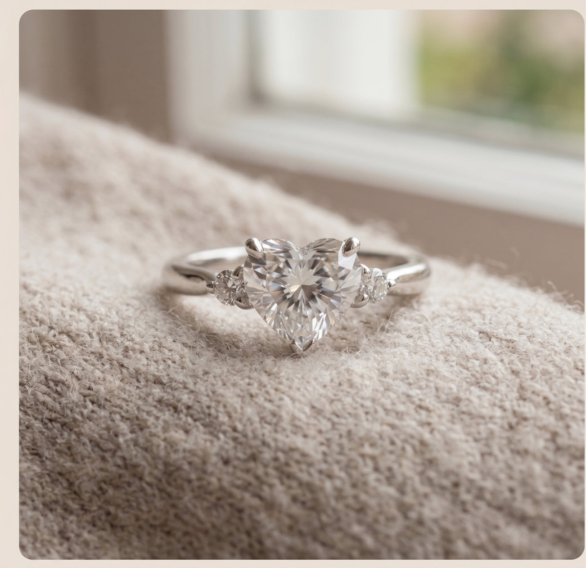 Bague Cœur Zircon Blanc Argent 925 - Bague de Promesse | Classique