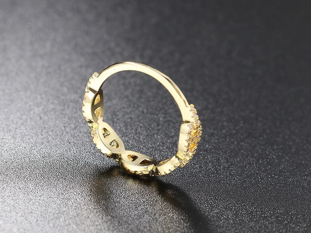 Bague Chaîne Zircon Hip Hop