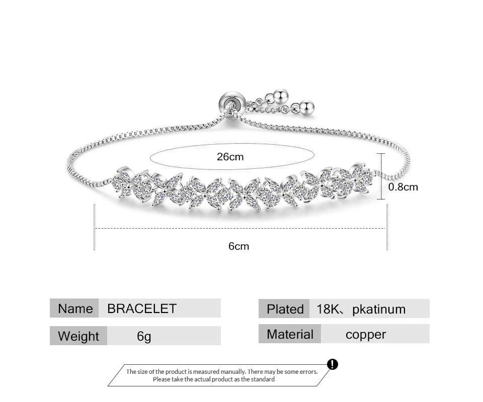 Bracelet Fleurs Zircon Ajustable