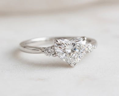 Bague Cœur Zircon Blanc Argent 925 - Bague de Promesse | Classique