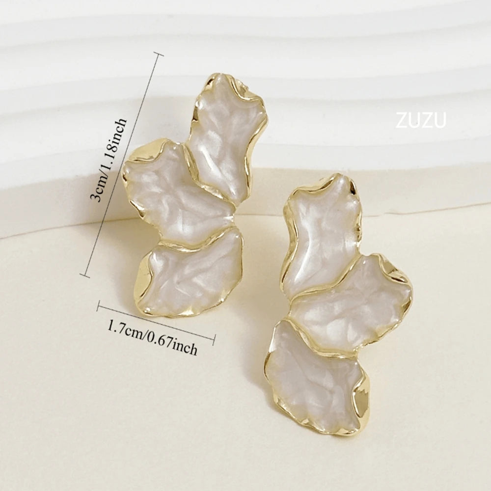 Boucles d'Oreilles Fleur Émail