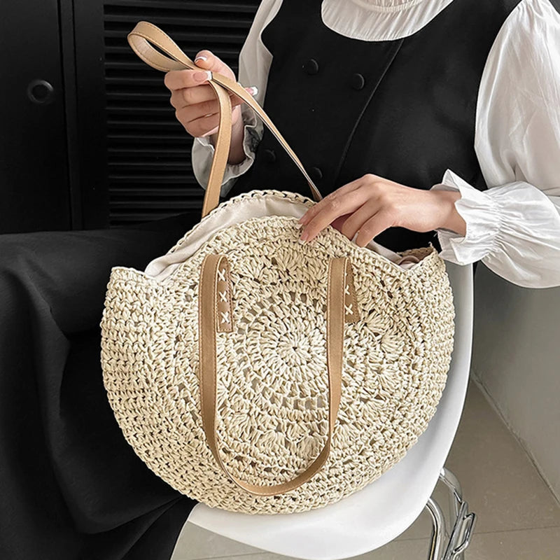 Sac de Plage Paille Rond Vacation