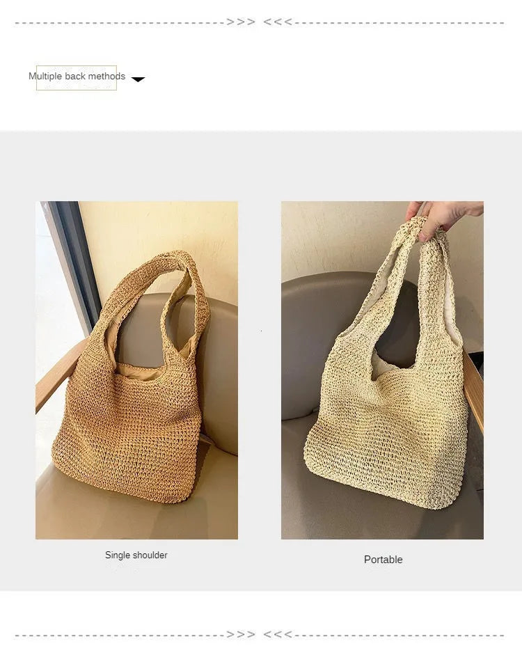 Sac Tote Paille Français Vacances