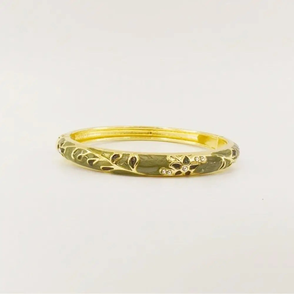 Bracelet Jonc Émail Cloisonné Artisanal - Fleurs Ethniques | 11 Styles