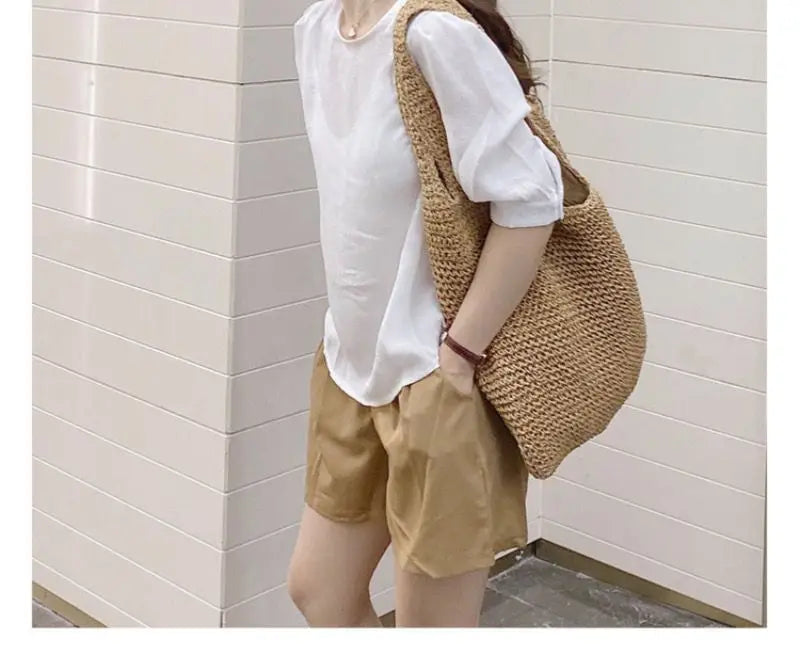 Sac Tote Paille Français Vacances