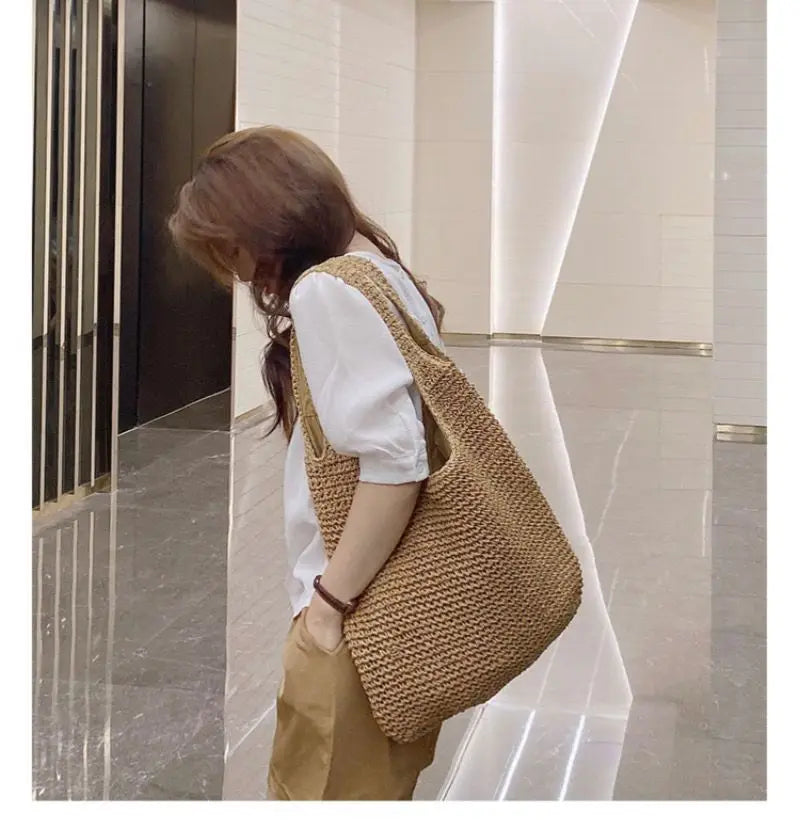 Sac Tote Paille Français Vacances