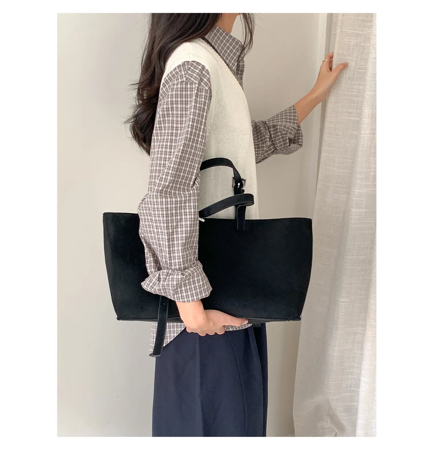 Tote Bag Cuir PU Souple Grande Taille