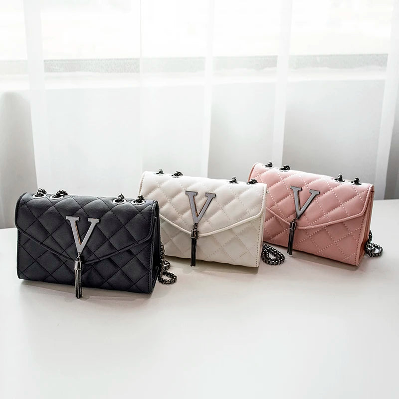 Sac Bandoulière Cuir Matelassé Chaîne