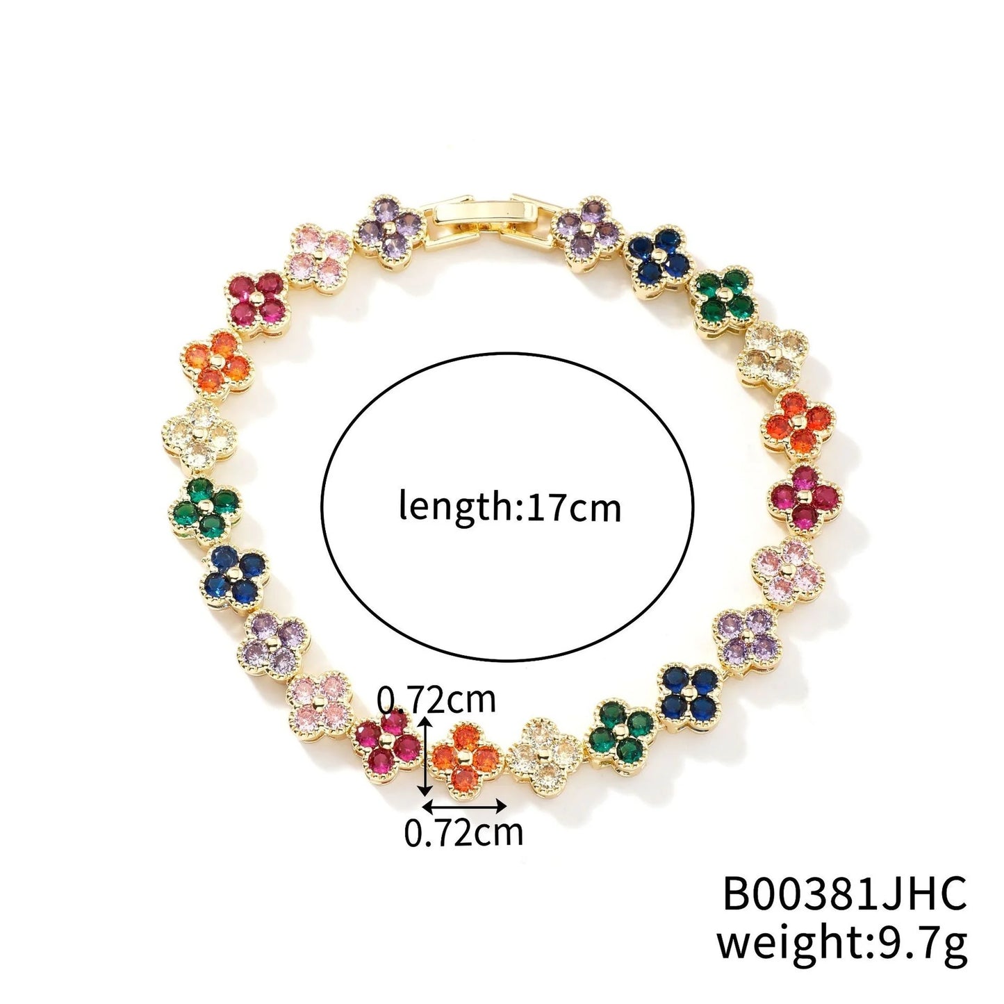Classic Fashion Colored Crystal Flower Lucky Bracelet Women Personalized New Stainless Steel Bracelet Party Jewelry Accessories