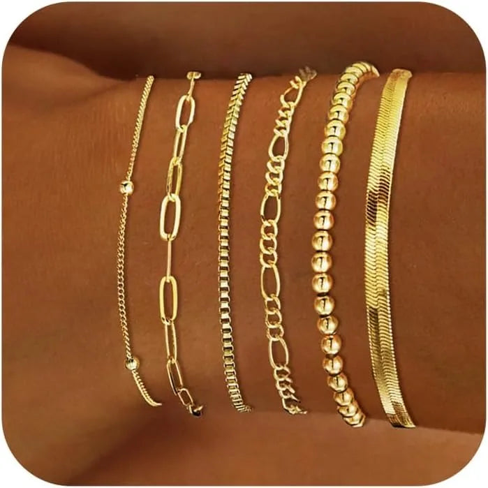 Set bracelets or 14K empilables femme - Maison Masy