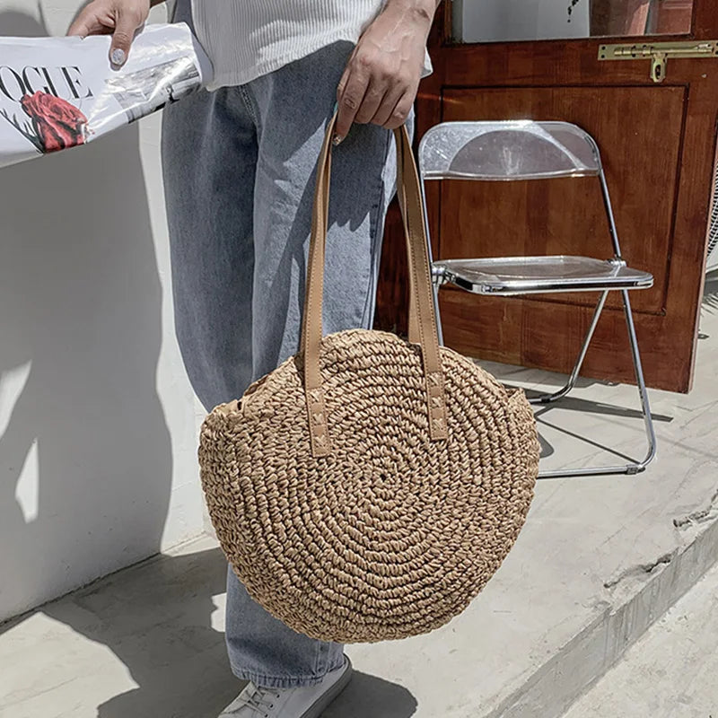 Sac de Plage Paille Rond Vacation