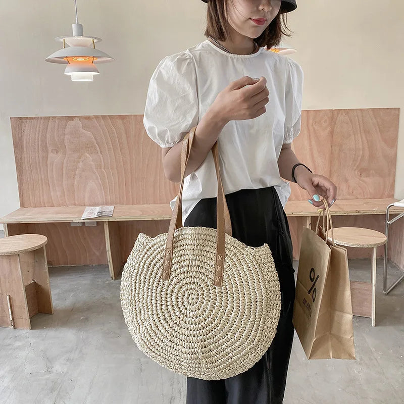 Sac de Plage Paille Rond Vacation