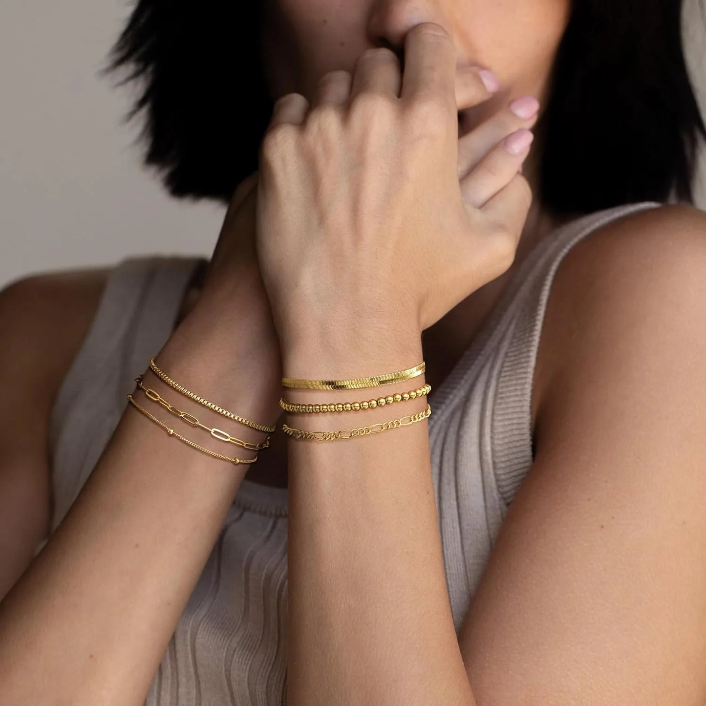 Set Bracelets Or 14K Empilables