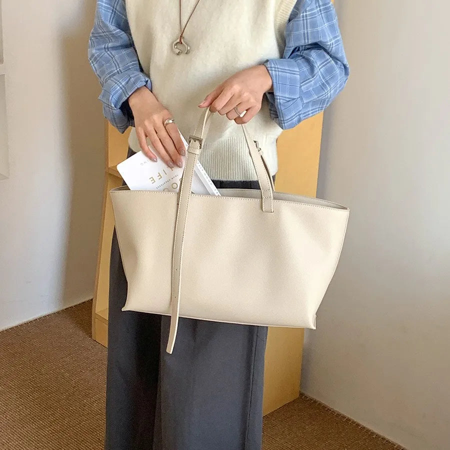 Tote Bag Cuir PU Souple Grande Taille