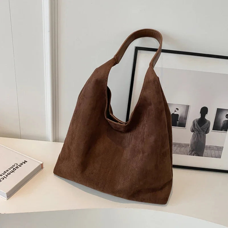 Sac Bandoulière Daim Grande Capacité