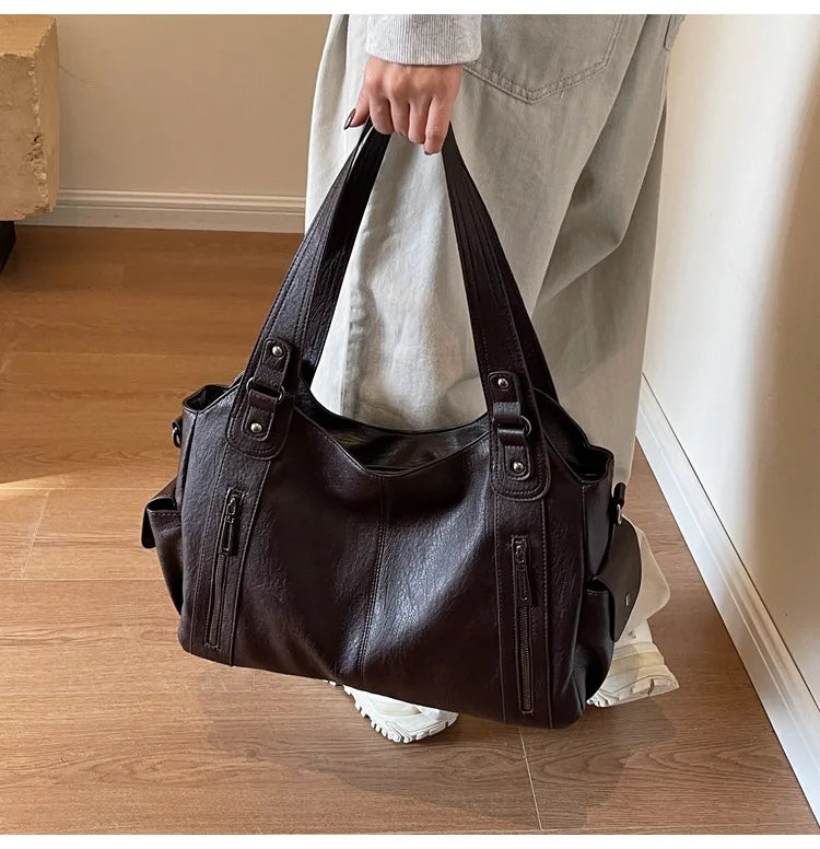 Sac Bandoulière Bicolore Grande Capacité