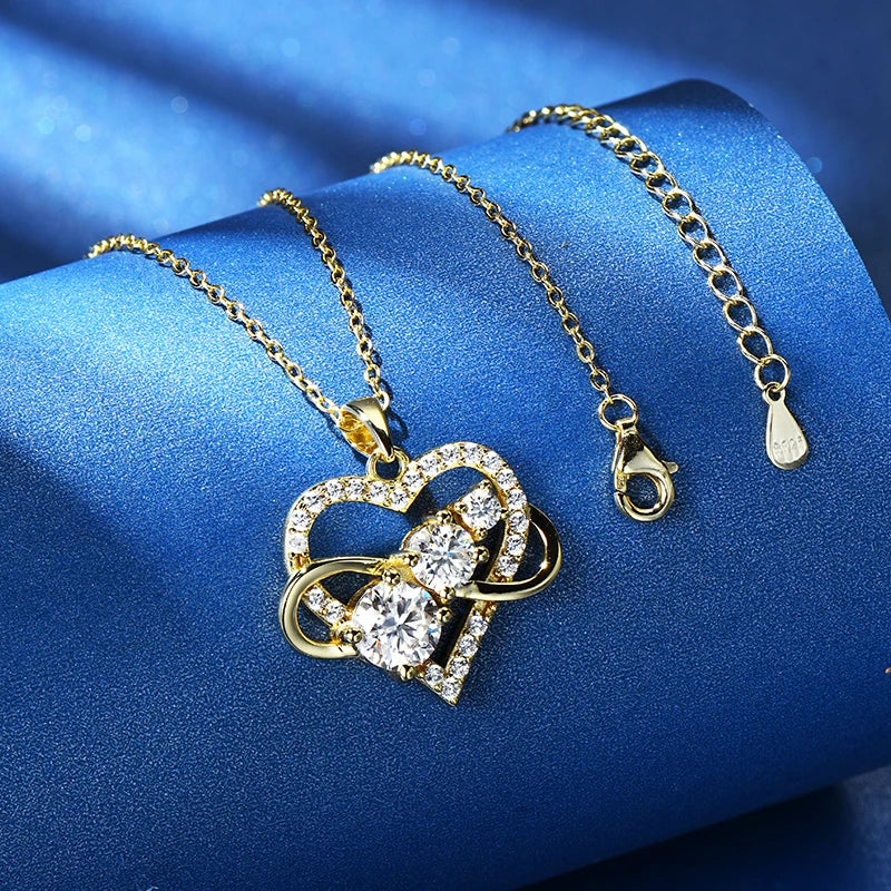 Collier Pendentif Cœur Moissanite Argent 925