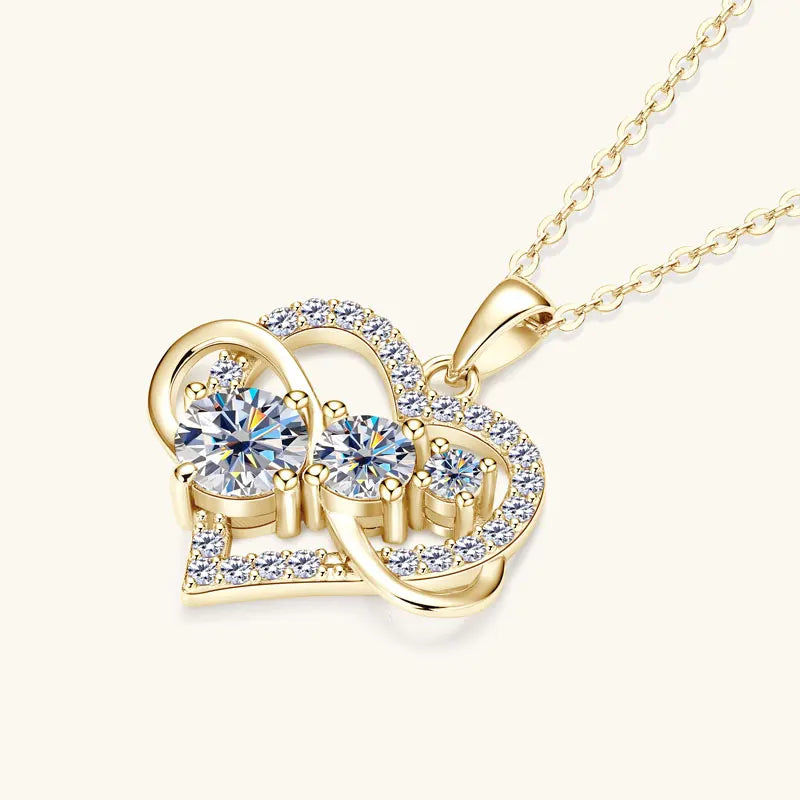Collier Pendentif Cœur Moissanite Argent 925