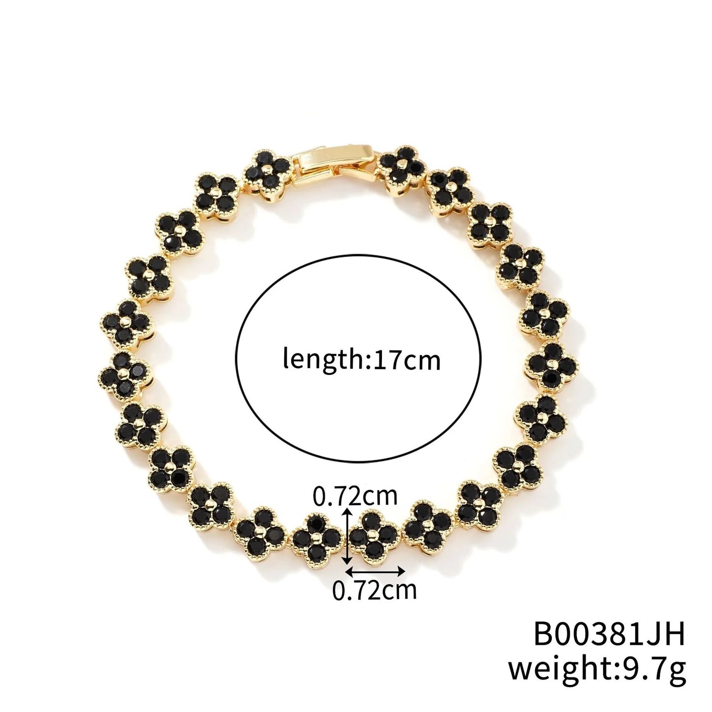Classic Fashion Colored Crystal Flower Lucky Bracelet Women Personalized New Stainless Steel Bracelet Party Jewelry Accessories