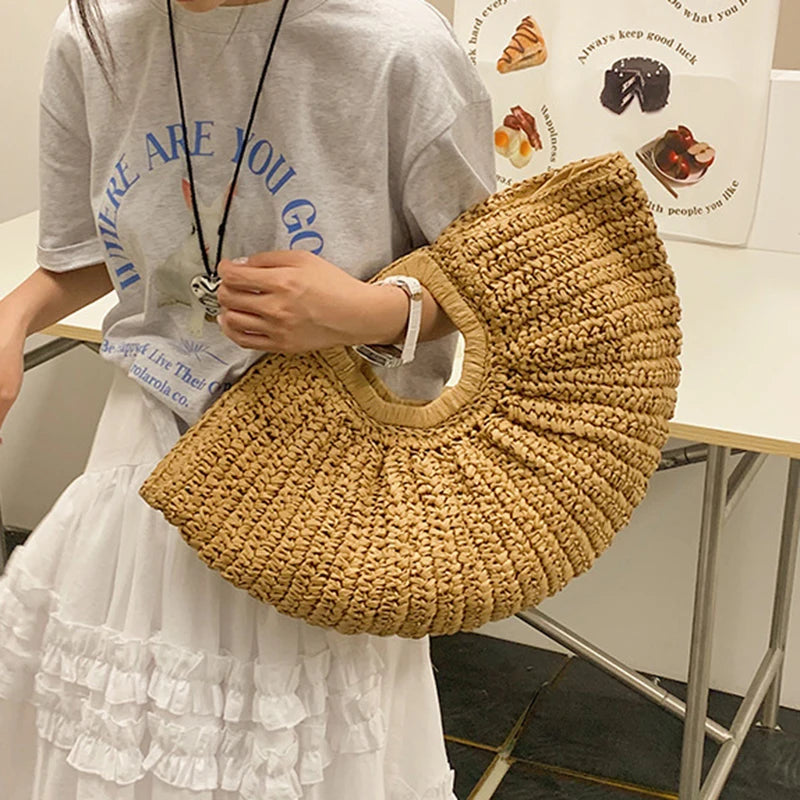 Sac de Plage Paille Tressée