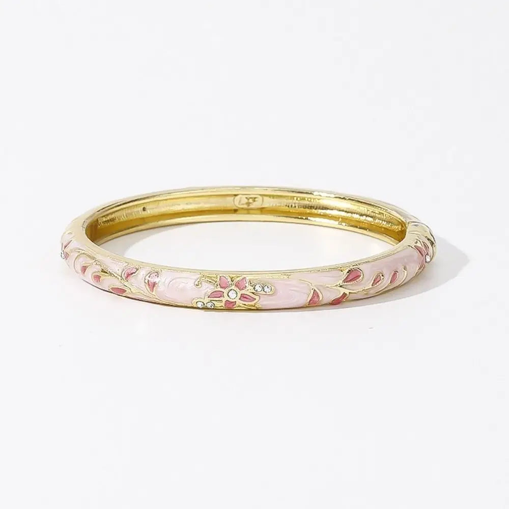Bracelet Jonc Émail Cloisonné Artisanal - Fleurs Ethniques | 11 Styles