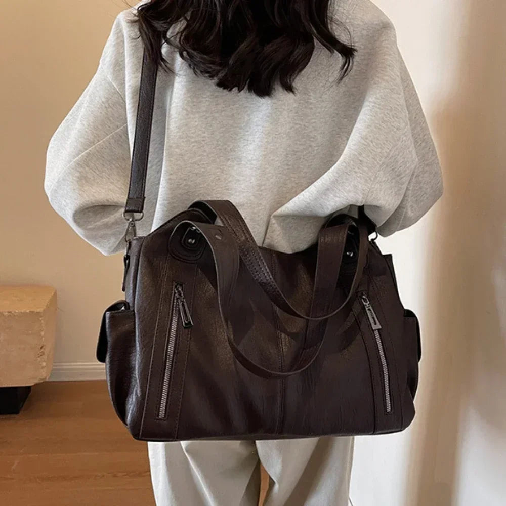 Sac Bandoulière Bicolore Grande Capacité