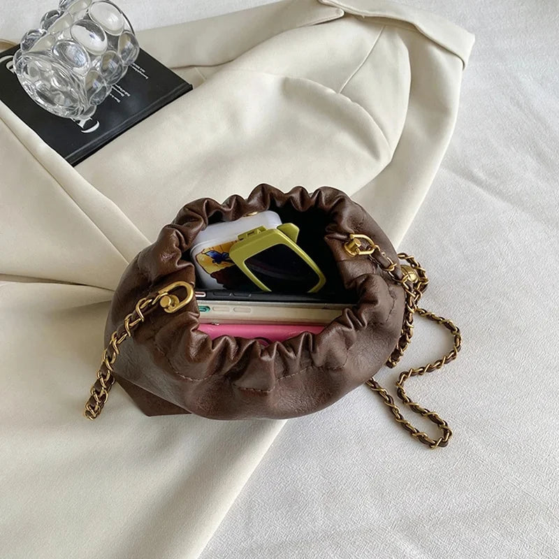 Sac Hobo Chaîne Plissé