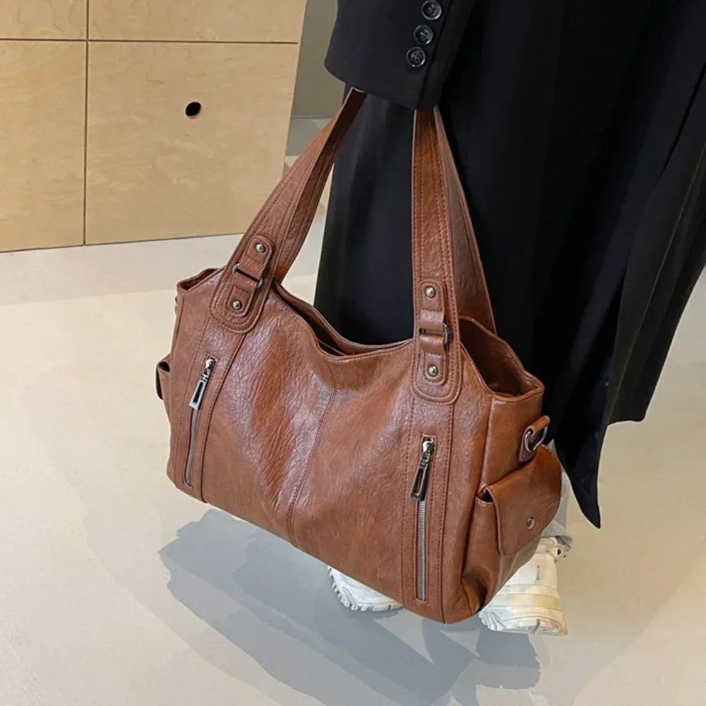Sac Bandoulière Bicolore Grande Capacité