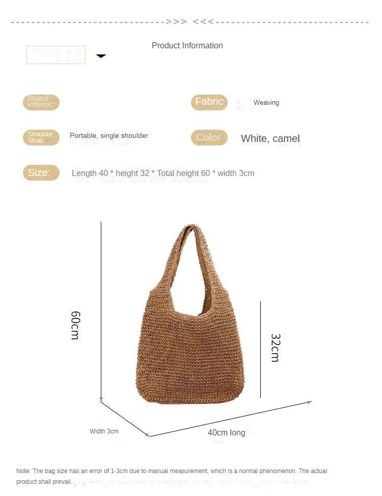 Sac Tote Paille Français Vacances