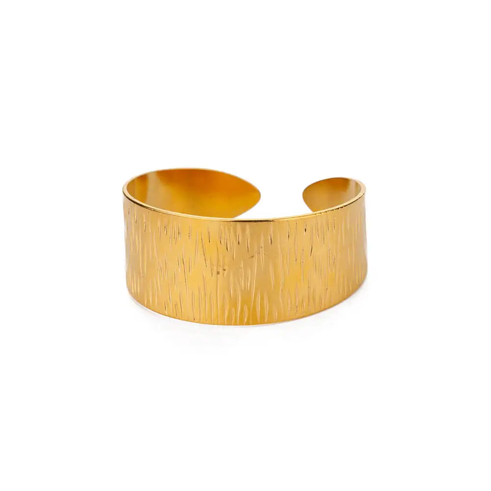 Bracelet Jonc Fleur Acier Doré