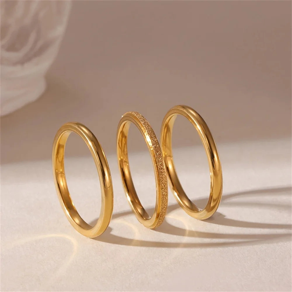 Set de Bagues Acier Inoxydable Zircon