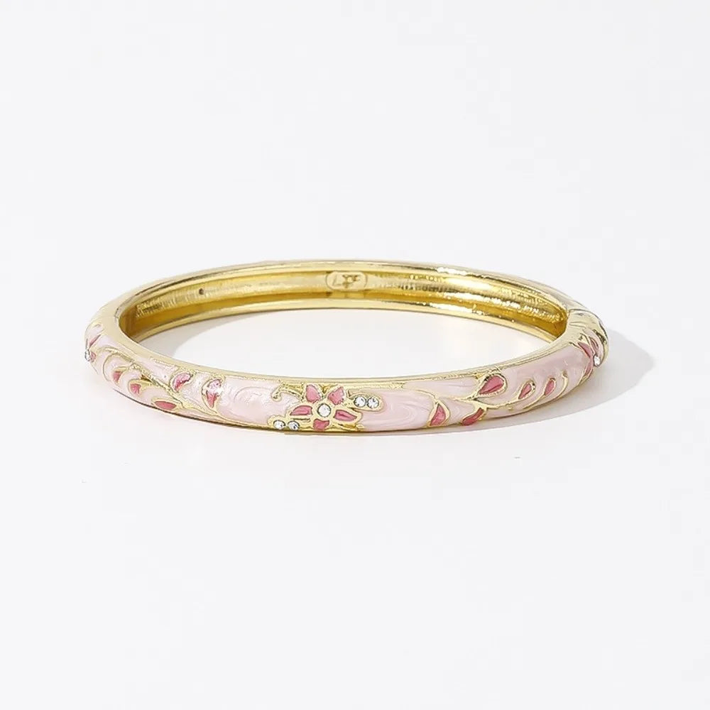 Bracelet Jonc Émail Cloisonné Artisanal - Fleurs Ethniques | 11 Styles