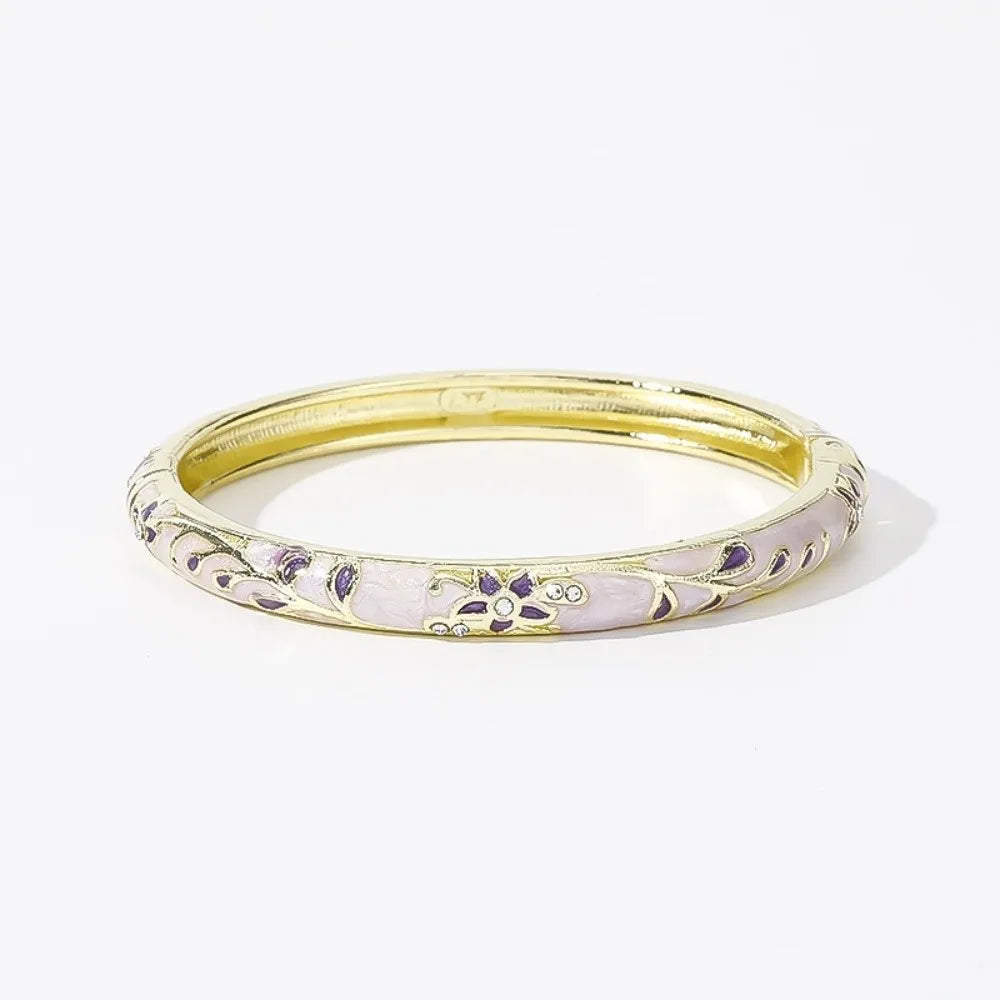 Bracelet Jonc Émail Cloisonné Artisanal - Fleurs Ethniques | 11 Styles