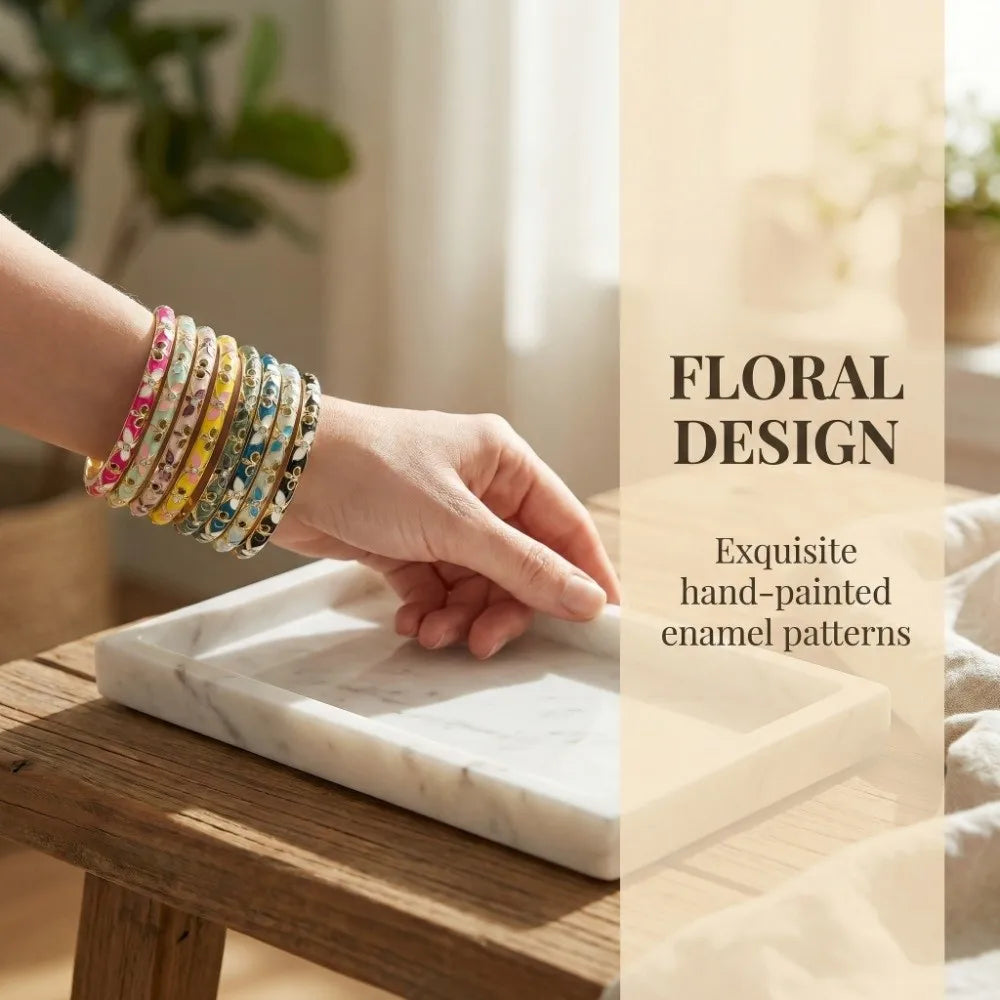 Enamel Vintage Cloisonne Bangle Floral Chinese Chinese Flower Bangle Vintage Ethnic Women's Hand Bracelet Gifts for Women Girl