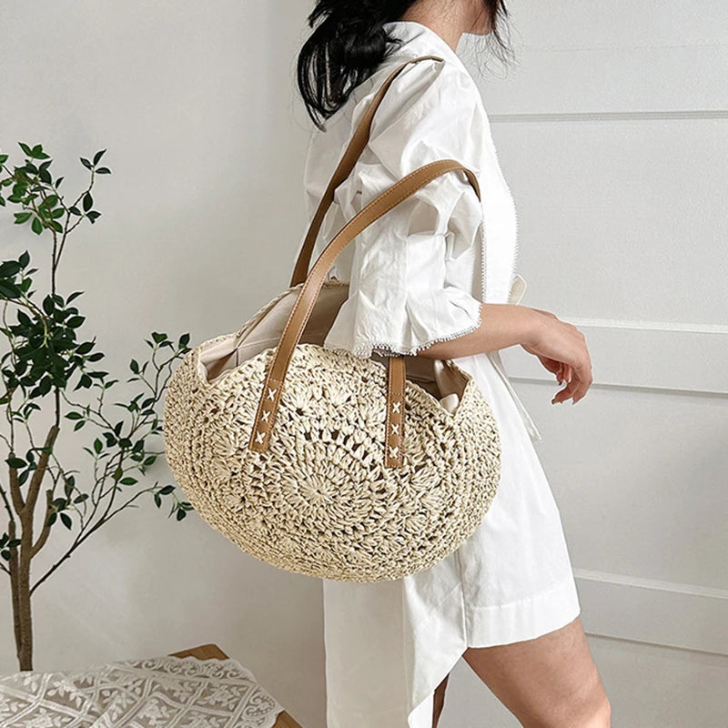 Sac de Plage Paille Rond Vacation
