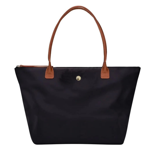 Sac hobo nylon pliable weekend noir léger - Maison Masy