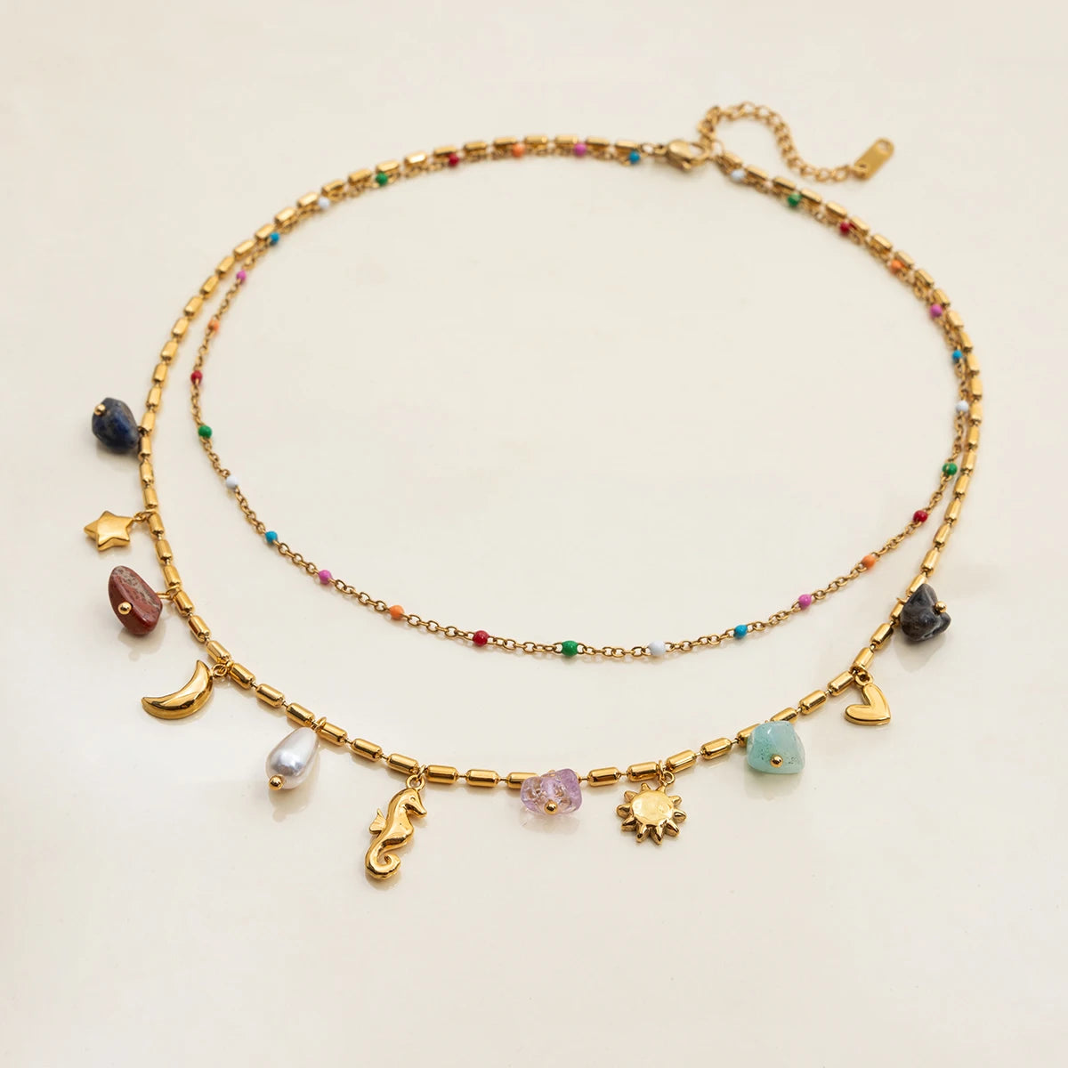 Collier Double Rang Pierre Naturelle