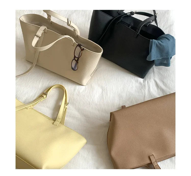 Tote Bag Cuir PU Souple Grande Taille
