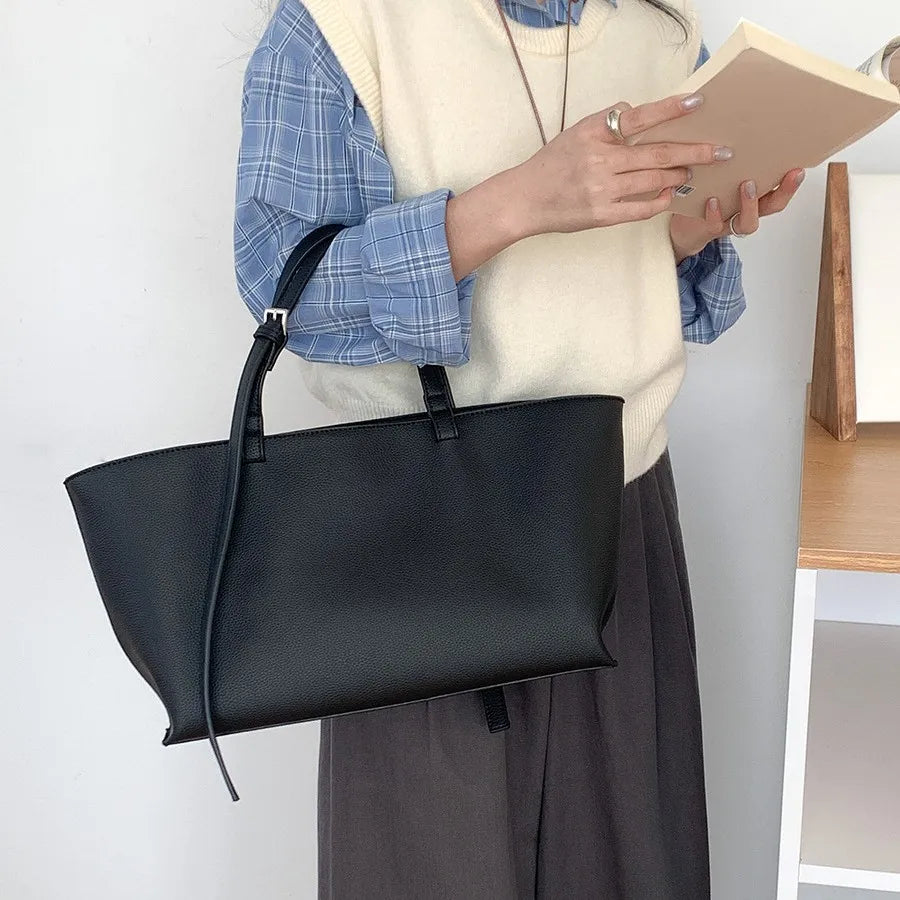 Tote Bag Cuir PU Souple Grande Taille