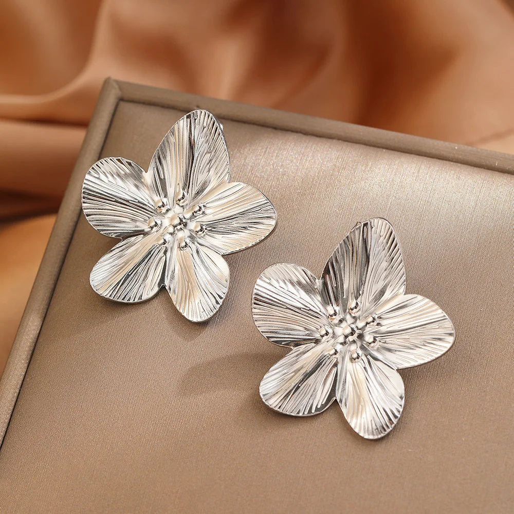 Boucles d'Oreilles Fleur Or Vintage