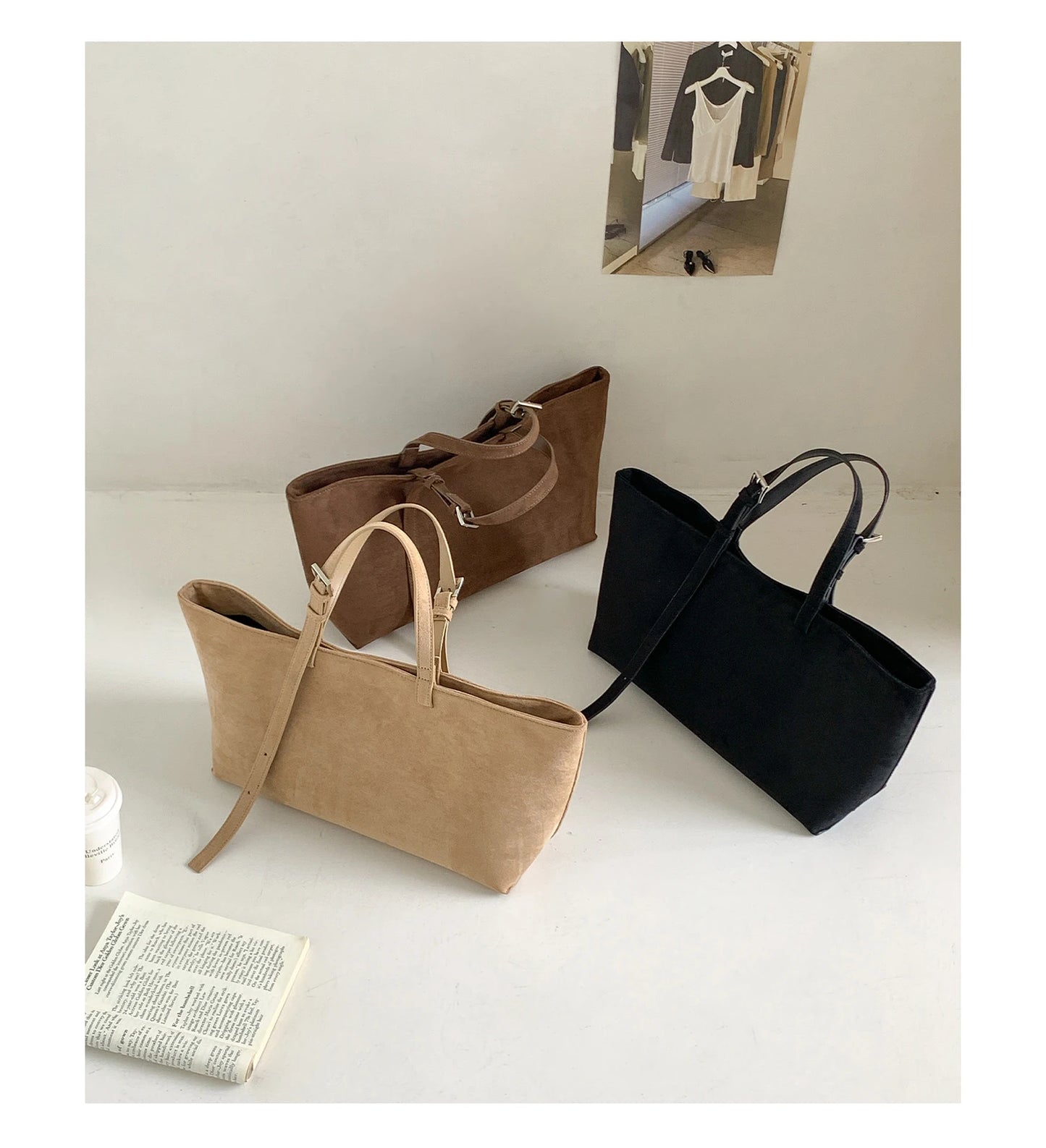 Tote Bag Cuir PU Souple Grande Taille