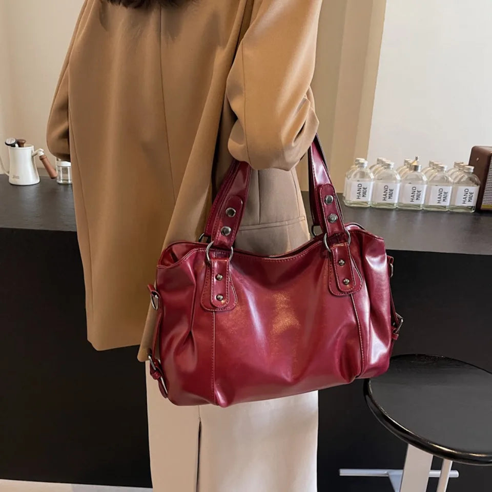 Sac Bandoulière Bicolore Grande Capacité