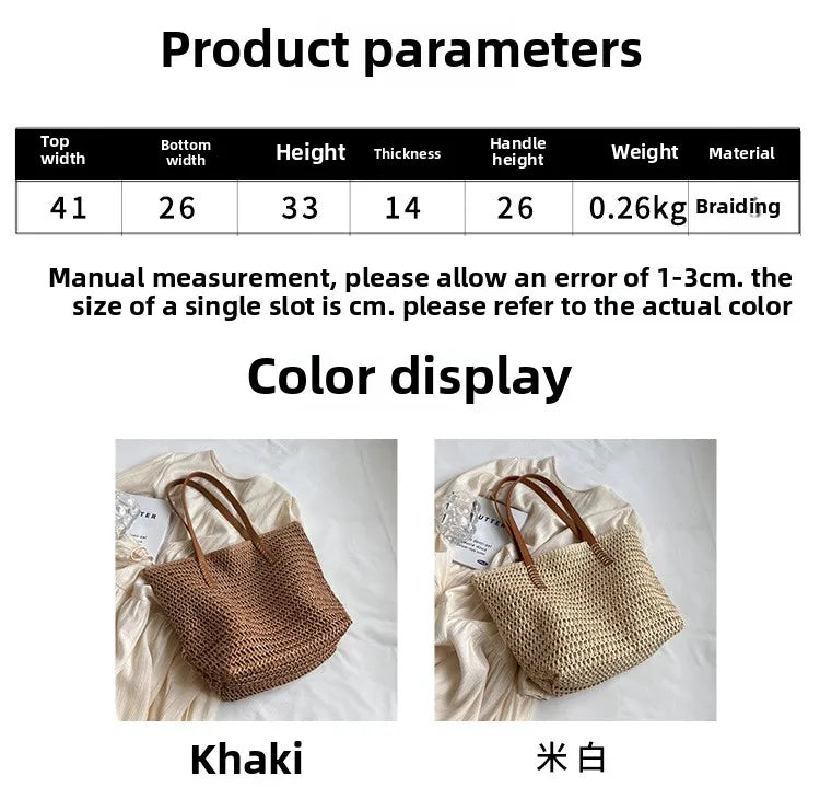 Sac de Plage Paille Bohème Été