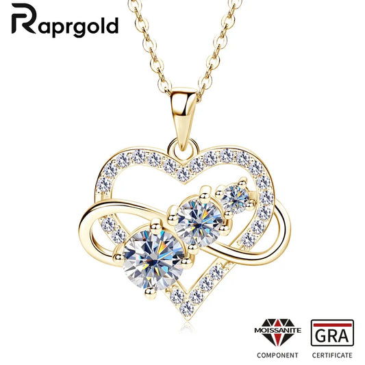 Collier pendentif cœur moissanite argent 925 - Maison Masy