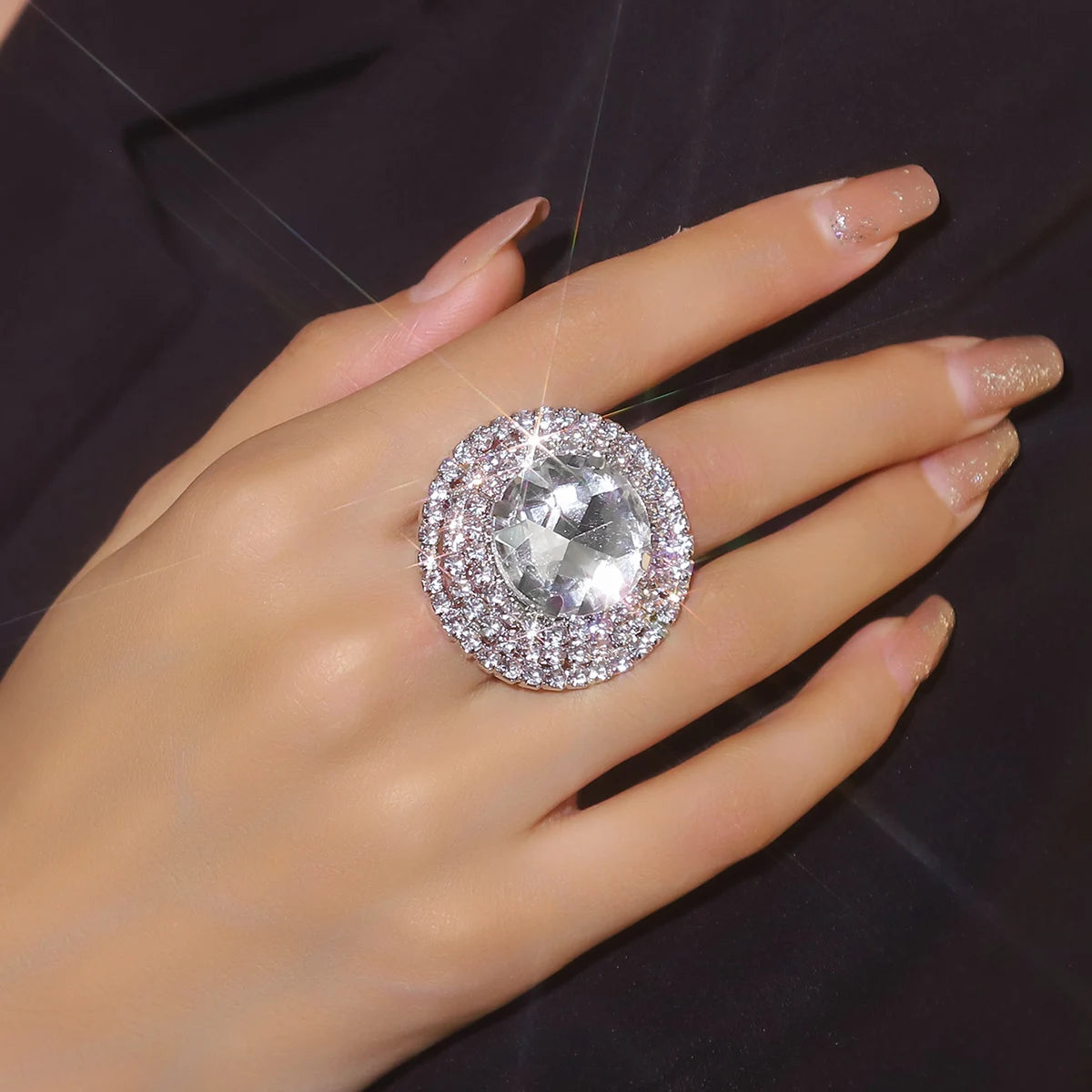 Sliver Crystal Rings for women Big Butterfly Women Wedding Band Cubic Zirconia Statement Rings for women Jewelry Gifts