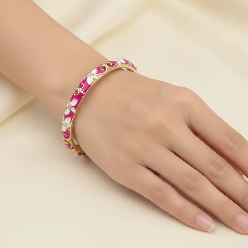 Enamel Vintage Cloisonne Bangle Floral Chinese Chinese Flower Bangle Vintage Ethnic Women's Hand Bracelet Gifts for Women Girl